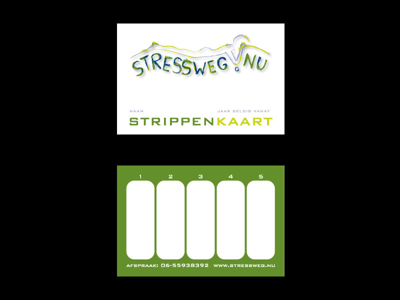 ZZPstudio portfolio grafisch ontwerp voor Stressweg • strippenkaart
